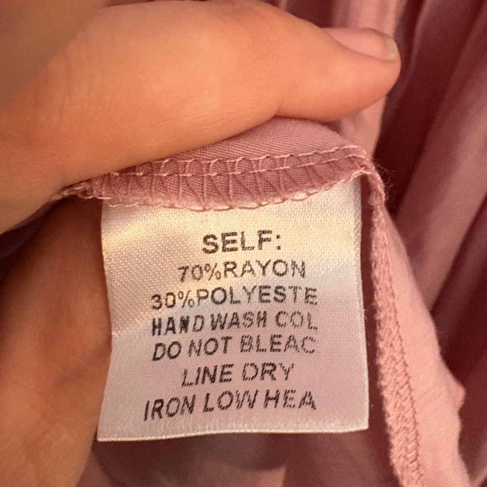 Bluivy Pink Puff Sleeve Ruched Blouse women’s size small. - Picture 4 of 7